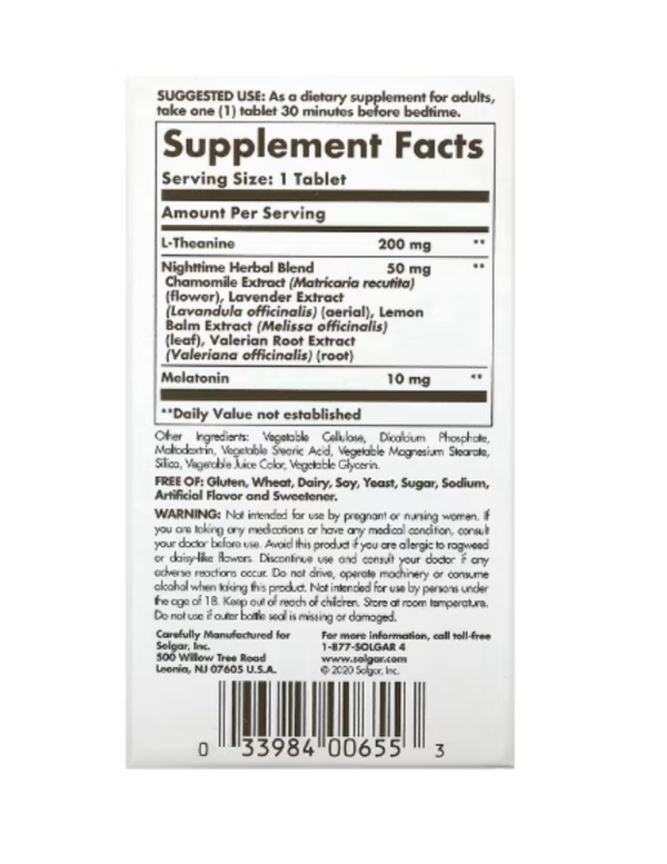 Solgar, Sleep, Triple Action, 30 Tri-Layered Tablets