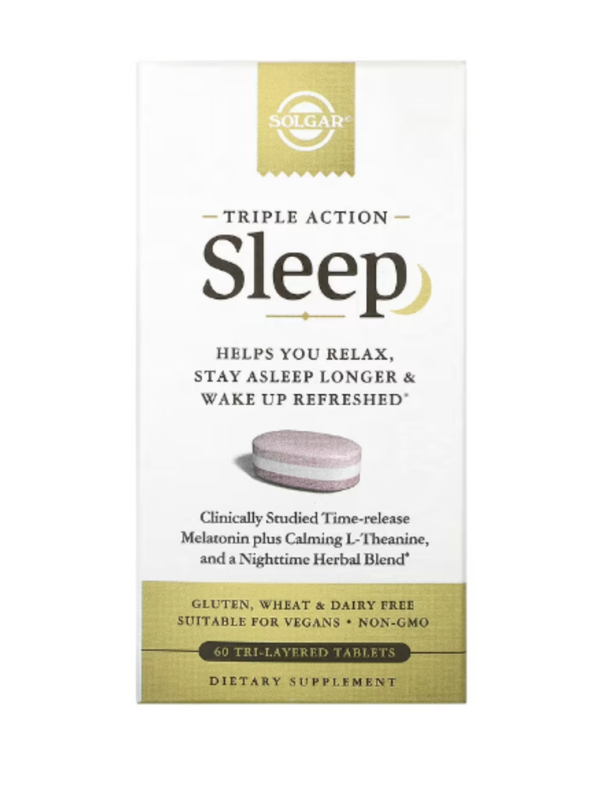 Solgar, Sleep, Triple Action, 60 Tri-Layered Tablets