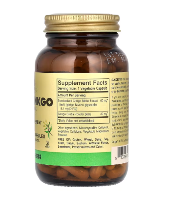 Solgar, Super Ginkgo, 120 Vegetable Capsules