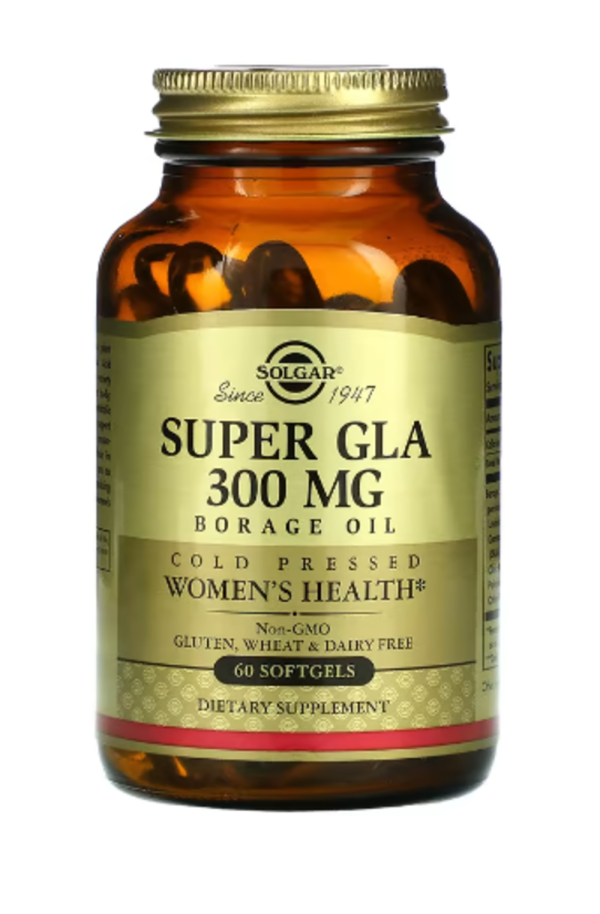 Solgar, Super GLA, Borage Oil, Women's Health, 300 mg, 60 Softgels