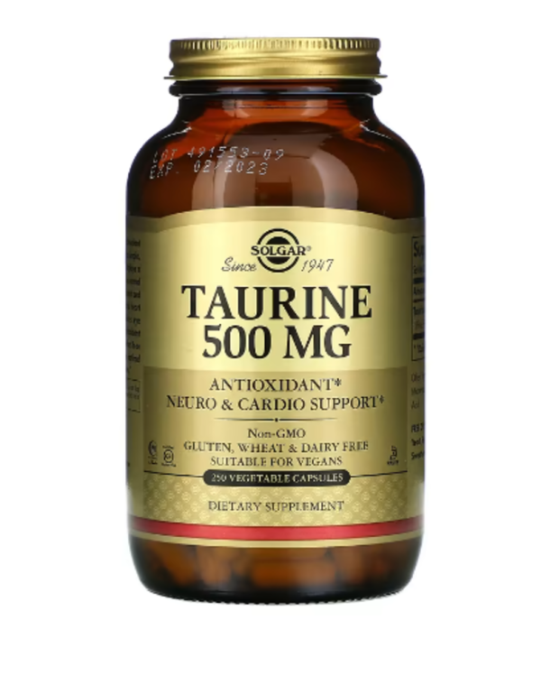 Solgar, Taurine, 500 mg, 250 Vegetable Capsules