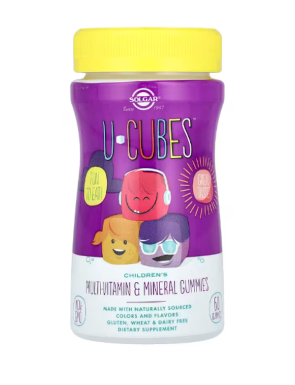 Solgar, U-Cubes, Children's Multi-Vitamin & Mineral Gummies, Cherry & Orange, 60 Gummies