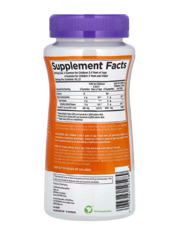 Solgar, U-Cubes, Children's Vitamin C Gummies, Orange & Strawberry, 90 Gummies