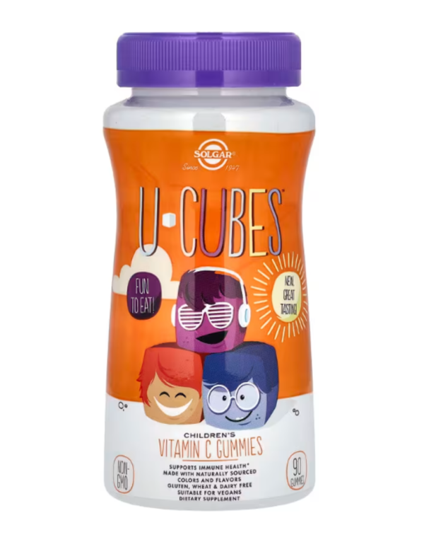 Solgar, U-Cubes, Children's Vitamin C Gummies, Orange & Strawberry, 90 Gummies