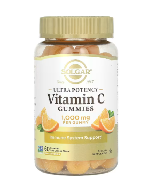Solgar, Ultra Potency Vitamin C Gummies, Tart Orange, 1,000 mg, 60 Gummies