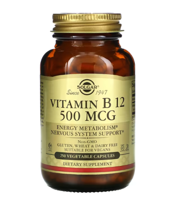 Solgar, Vitamin B12, 500 mcg, 250 Vegetable Capsules