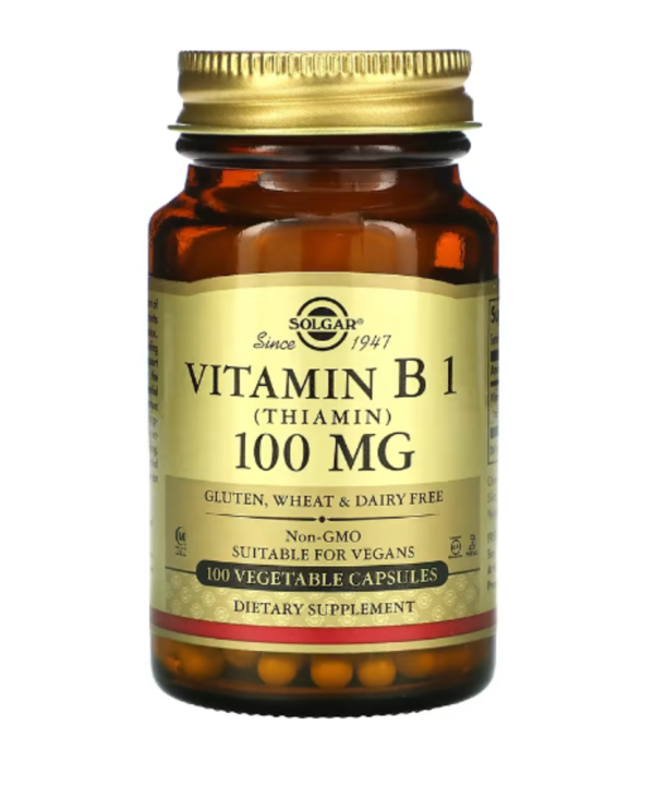 Solgar, Vitamin B1, 100 mg, 100 Vegetable Capsules