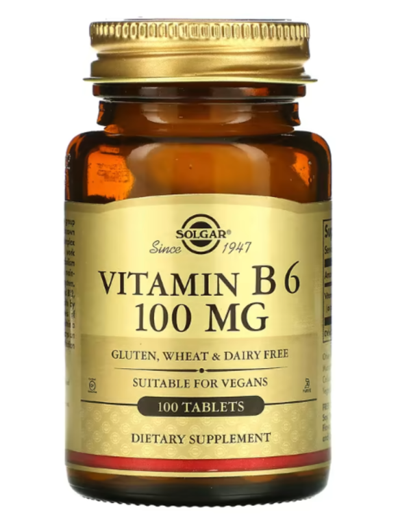 Solgar, Vitamin B6, 100 mg, 100 Tablets