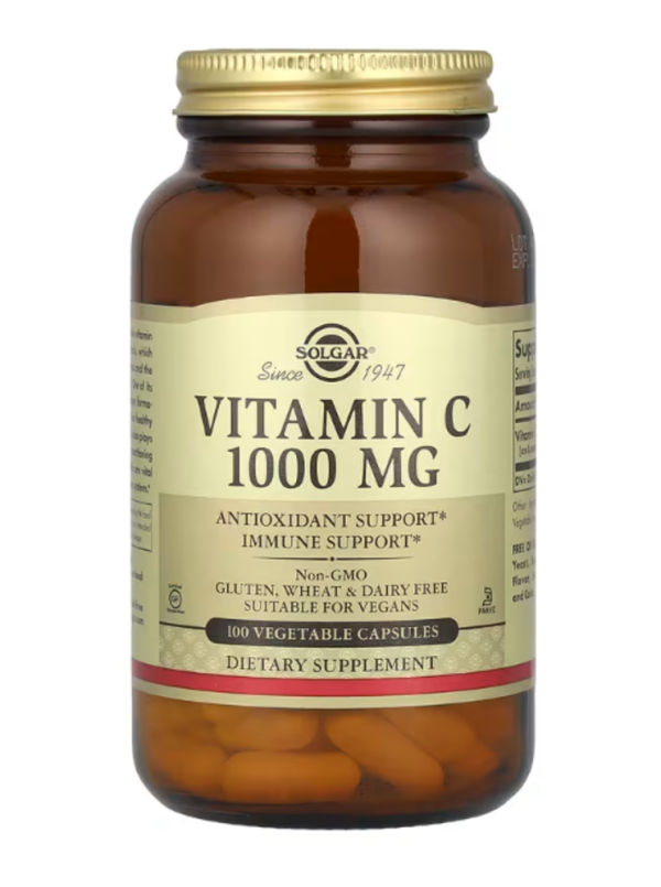 Solgar, Vitamin C, 1,000 mg, 100 Vegetable Capsules