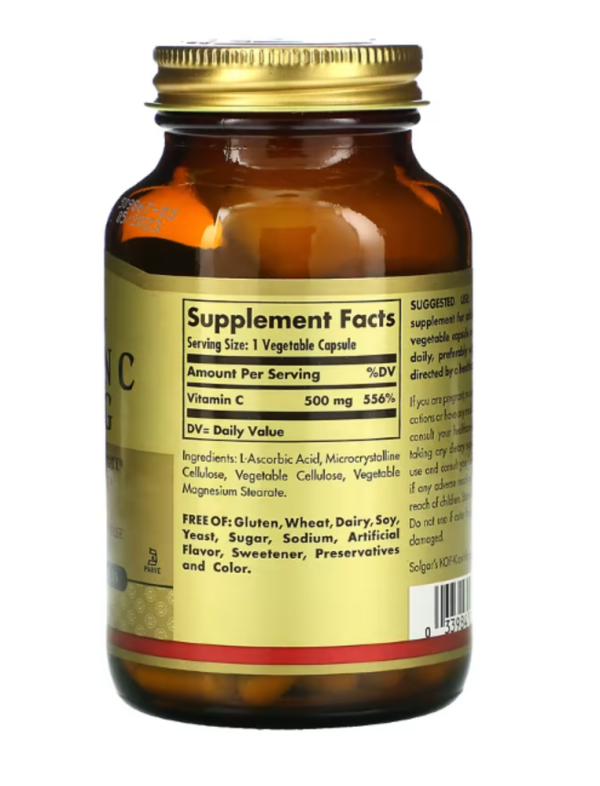 Solgar, Vitamin C, 500 mg, 250 Vegetable Capsules