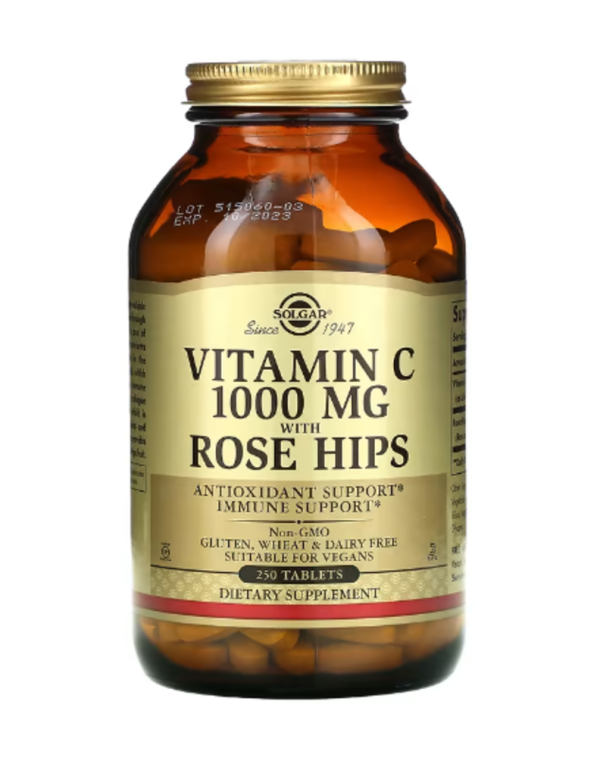 Solgar, Vitamin C with Rose Hips, 1,000 mg, 250 Tablets