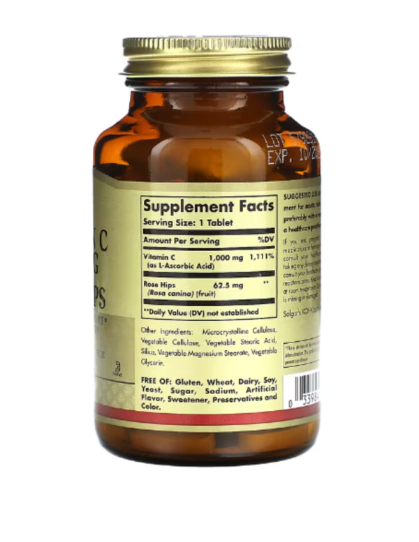Solgar, Vitamin C With Rose Hips, 100 Tablets