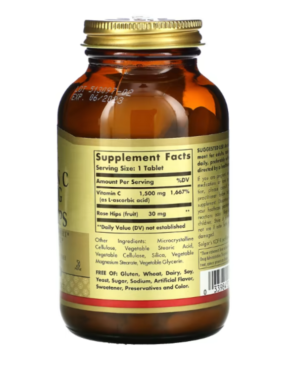 Solgar, Vitamin C with Rose Hips, 1,500 mg, 90 Tablets