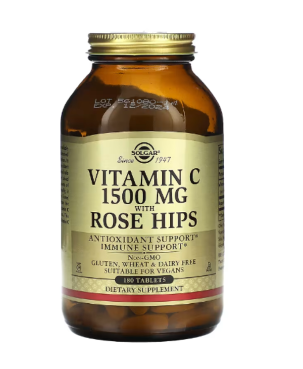 Solgar, Vitamin C with Rose Hips, 180 Tablets