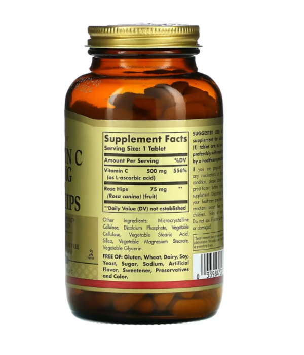 Solgar, Vitamin C with Rose Hips, 500 mg, 250 Tablets