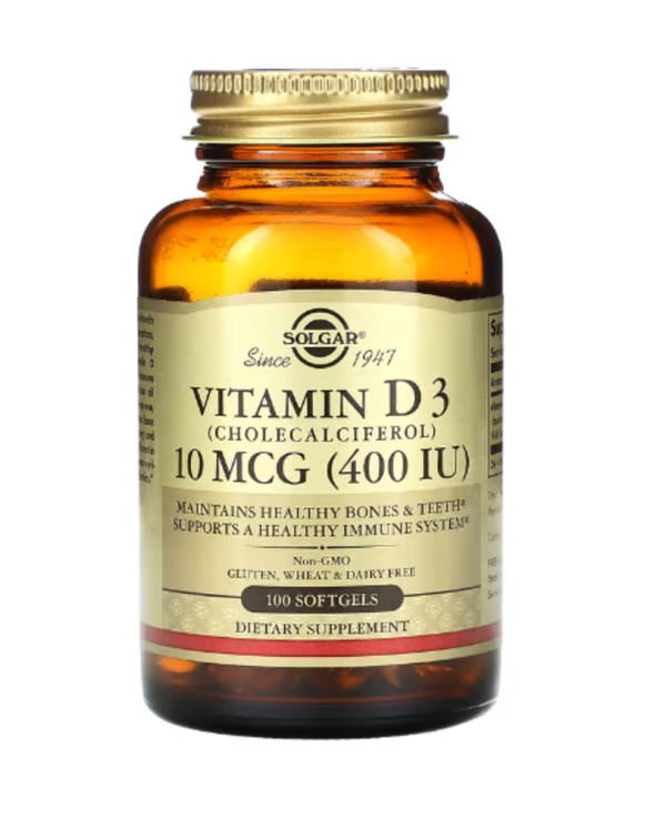 Solgar, Vitamin D3 (Cholecalciferol), 10 mcg (400 IU), 100 Softgels