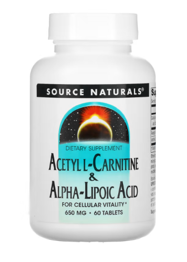 Source Naturals, Acetyl L-Carnitine & Alpha-Lipoic Acid, 650 mg, 60 Tablets