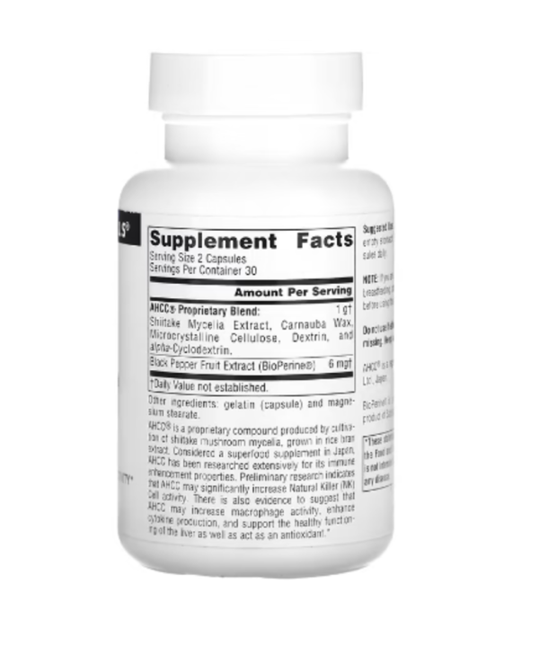 Source Naturals, AHCC With Bioperine, 60 Capsules