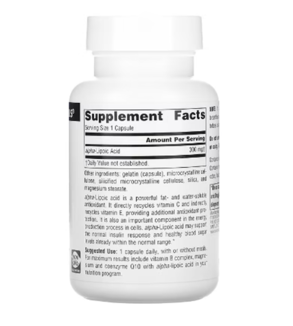 Source Naturals, Alpha Lipoic Acid, 300 mg, 60 Capsules