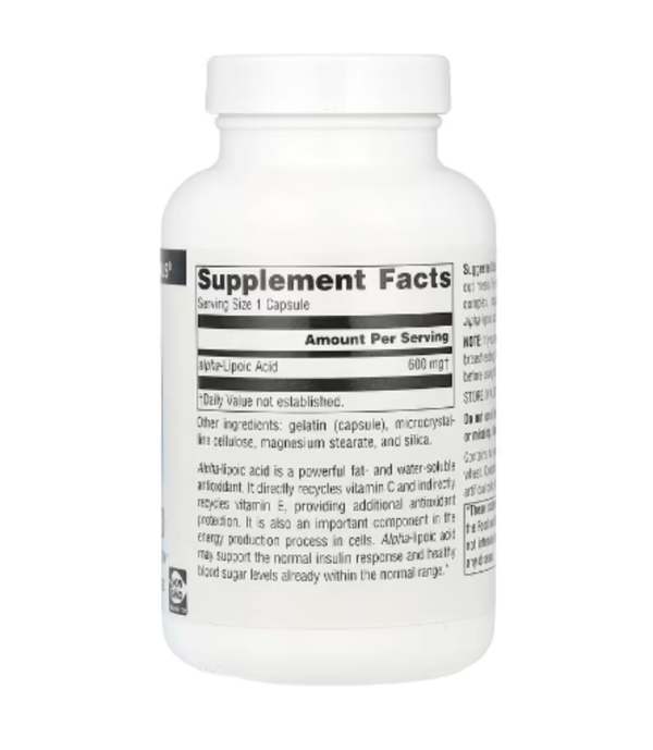 Source Naturals, Alpha Lipoic Acid , 600 mg , 120 Capsules