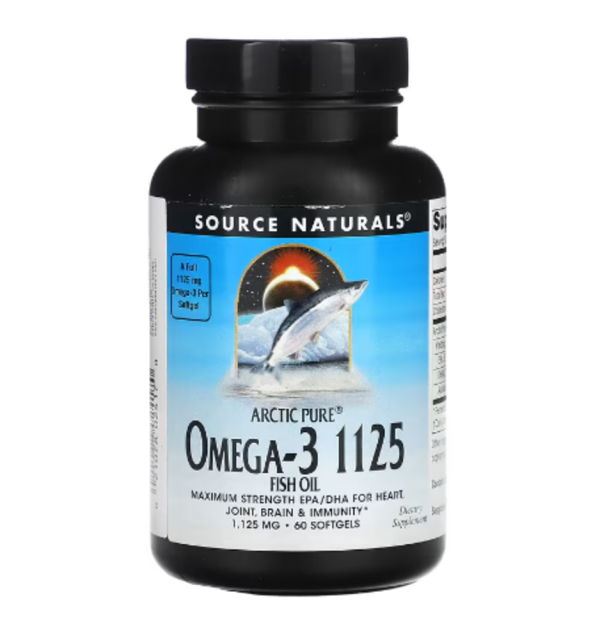 Source Naturals, Arctic Pure, Omega-3 Fish Oil, 1,125 mg, 60 Softgels