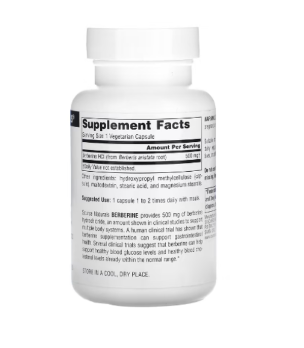 Source Naturals, Berberine, 500 mg, 60 Vegetarian Capsules