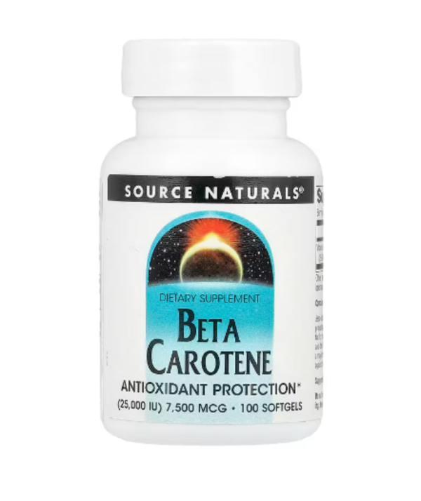 Source Naturals, Beta Carotene , 7,500 mcg (25,000 IU), 100 Softgels