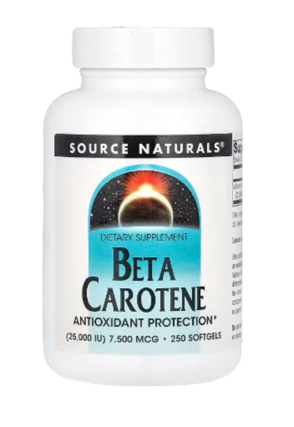 Source Naturals, Beta Carotene, 7,500 mcg (25,000 IU), 250 Softgels