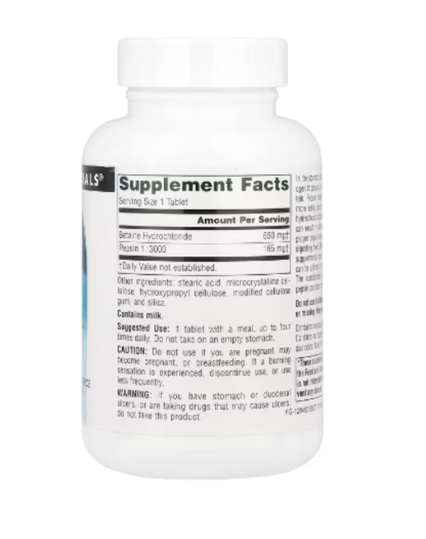 Source Naturals, Betaine HCI, 650 mg, 90 Tablets