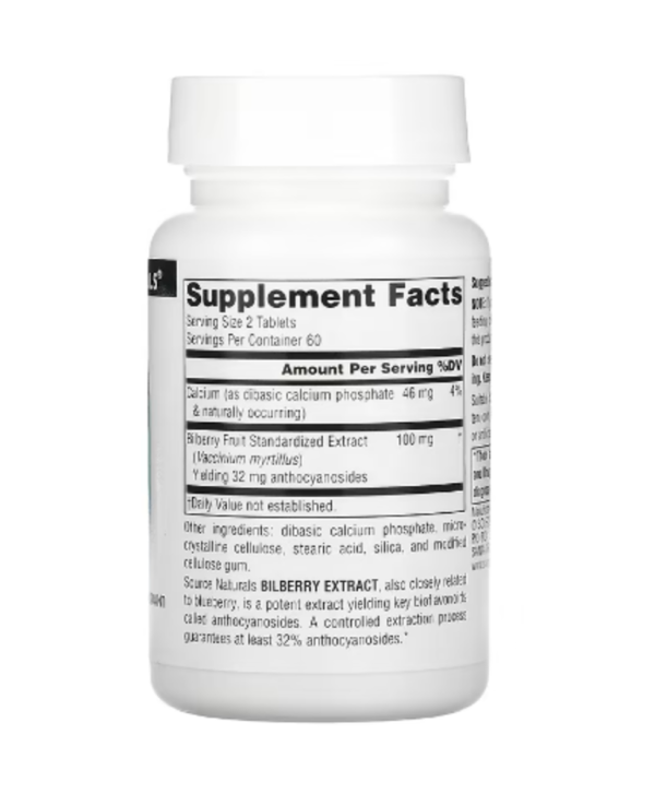 Source Naturals, Bilberry Extract, 50 mg, 120 Tablets