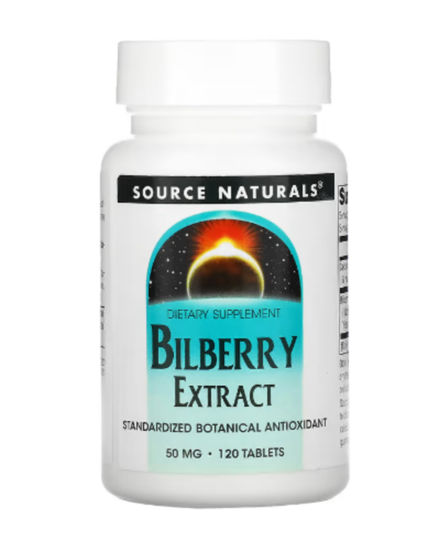 Source Naturals, Bilberry Extract, 50 mg, 120 Tablets