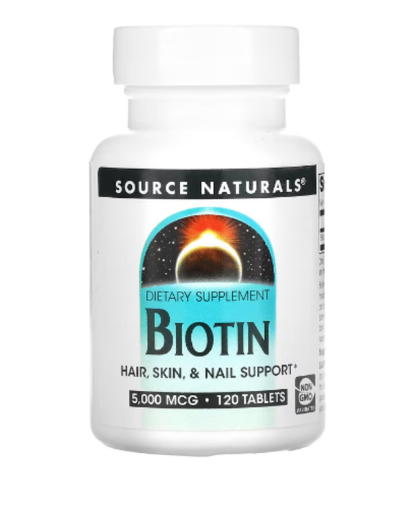 Source Naturals, Biotin, 5,000 mcg, 120 Tablets