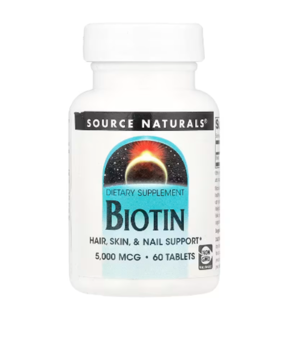 Source Naturals, Biotin, 5,000 mcg , 60 Tablets