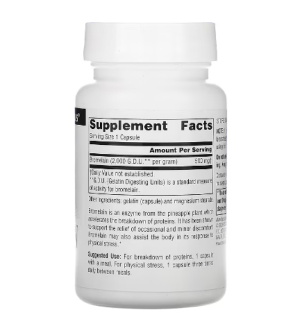 Source Naturals, Bromelain, 500 mg, 60 Capsules