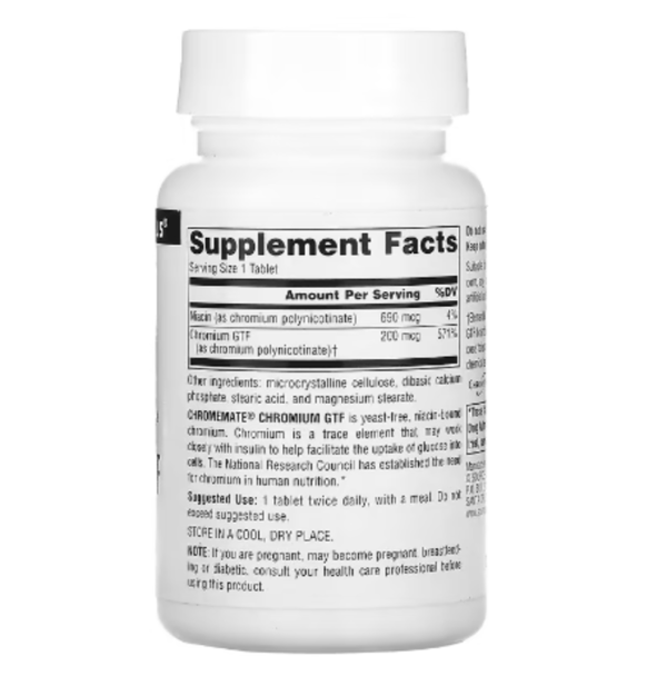 Source Naturals, Chromemate Chromium GTF, 200 mcg, 240 Tablets