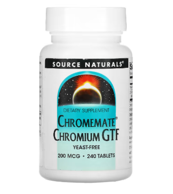 Source Naturals, Chromemate Chromium GTF, 200 mcg, 240 Tablets