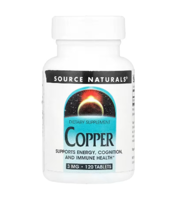 Source Naturals, Copper, 3 mg, 120 Tablets