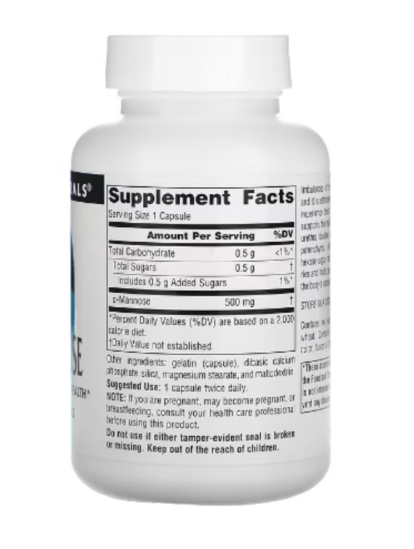 Source Naturals, D-Mannose, 500 mg, 60 Capsules