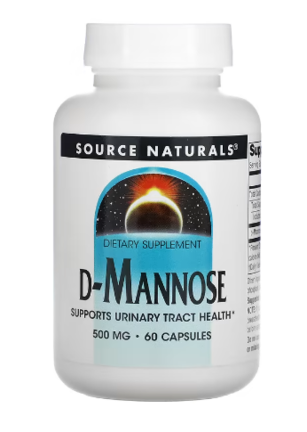 Source Naturals, D-Mannose, 500 mg, 60 Capsules