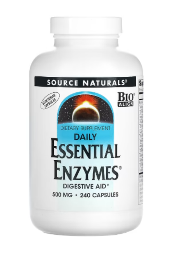 Source Naturals, Daily Essential Enzymes, 500 mg, 240 Veg Capsules