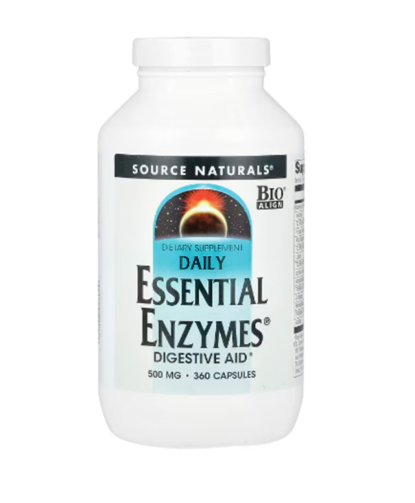 Source Naturals, Daily Essential Enzymes, Digestive Aid, 500 mg, 360 Capsules