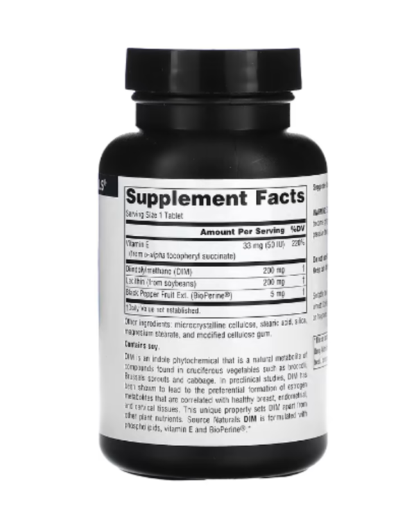 Source Naturals, DIM, 200 mg, 60 Tablets
