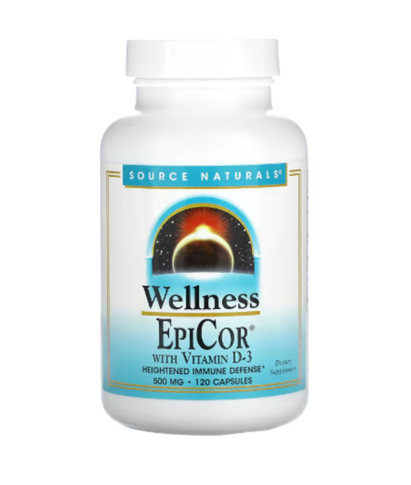 Source Naturals, EpiCor With Vitamin D-3, 120 Capsules