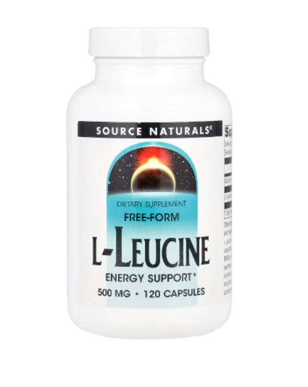Source Naturals, Free-Form L-Leucine , 1,500 mg , 120 Capsules (500 mg Per Capsule)