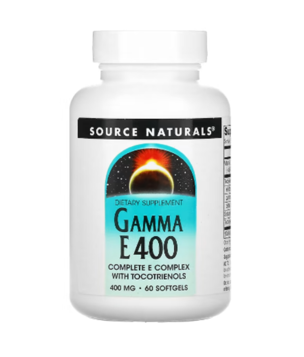 Source Naturals, Gamma E 400, Complete E Complex With Tocotrienols, 400 mg, 60 Softgels