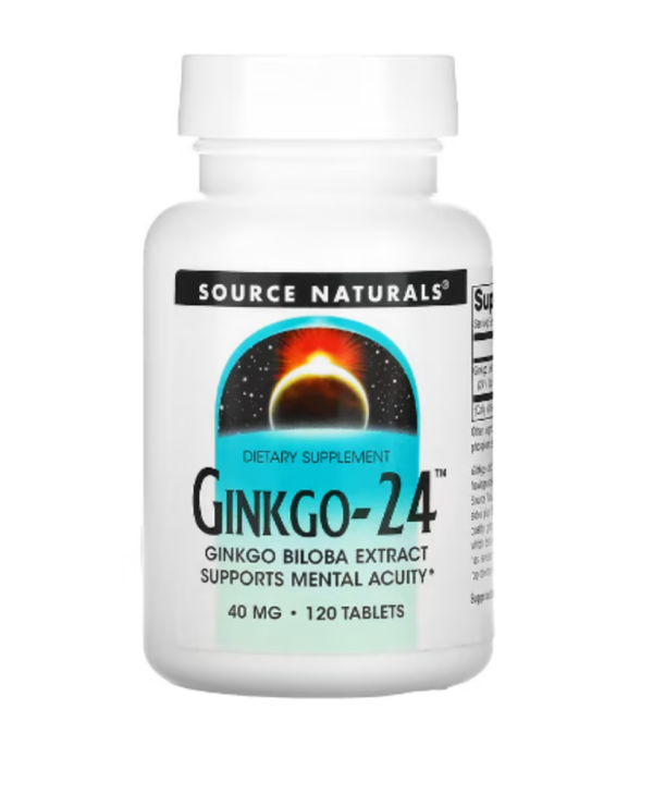 Source Naturals, Ginkgo-24, 40 mg, 120 Tablets