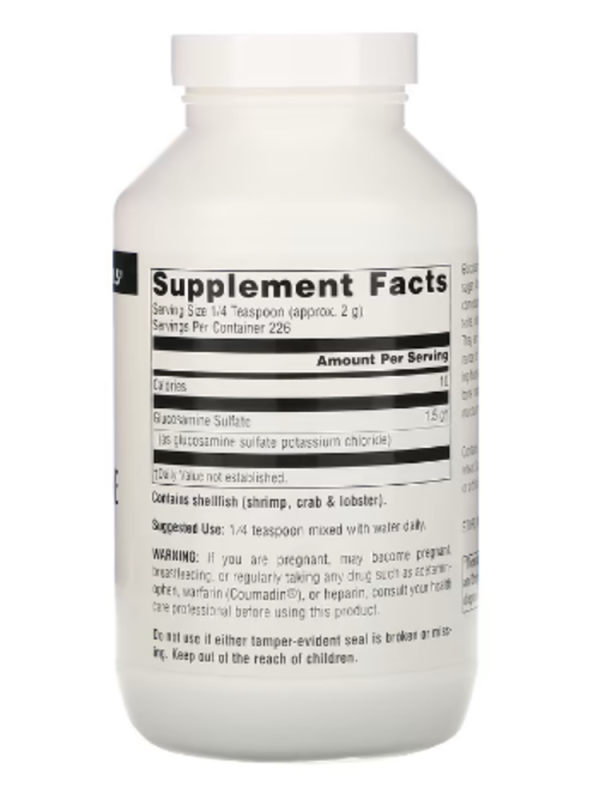 Source Naturals, Glucosamine Sulfate Powder, Sodium Free, 16 oz (453.6 g)