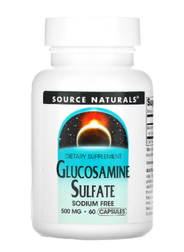 Source Naturals, Glucosamine Sulfate, Sodium Free, 500 mg, 60 Capsules