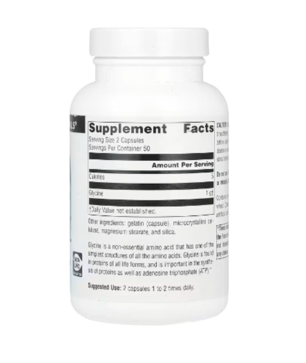 Source Naturals, Glycine, 1,000 mg, 100 Capsules (500 mg per Capsule)