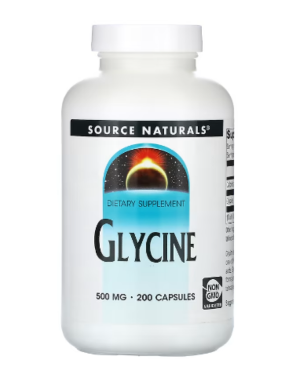 Source Naturals, Glycine, 500 mg, 200 Capsules (250 mg per Capsule)
